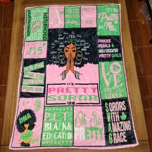 Mini Fleece Throw Black Sorority Sisterhood Alpha Kappa Alpha Sorority, Inc.